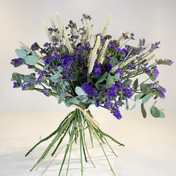 Ramo flor seca en tonos azules-Rebolledo floristas